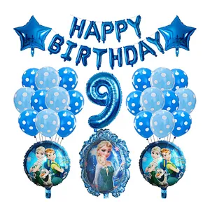 Frozen Party Latex Balloon Set Girl Kids 1 2 3 4 5 6 7 8 9 Birthday Party Decor Baby Shower Number Balloons Globos Supplies