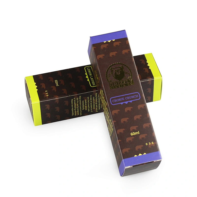 60ml paper box matt lamination with gold foil stamping logo