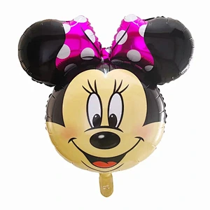 Amazon Hot Sales Large Size Cartoon Mickey Minnie Mouse Head Foil Balloons Kids Toy Birthday Party Decoration Balloons