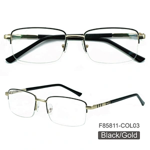 competitive half rim metal optical frame anti blue light blocking glasses manufacture