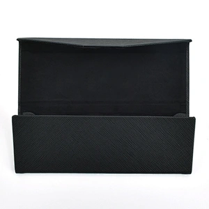 High quality Black Lay Flat Triangle Eyeglass Case Folding Glasses Case