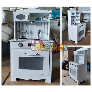 New Original Design small white wooden toy kitchen set for kids W10C548