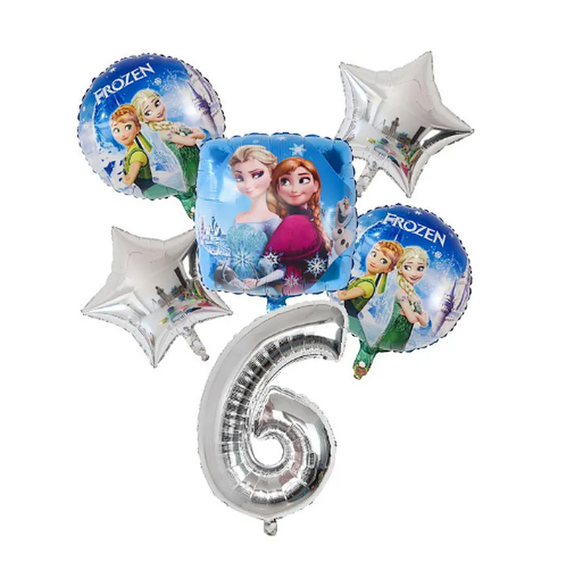 Disney Frozen Princess Elsa Helium Balloons Gradient Number Baby Shower Party Decoration Balloons Kids Birthday Air Globos