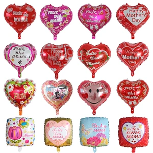 Hot Sales 18 Inch Mother's Day Foil Balloon Heart Shape Helium Balloon For Mother's Day Gifts