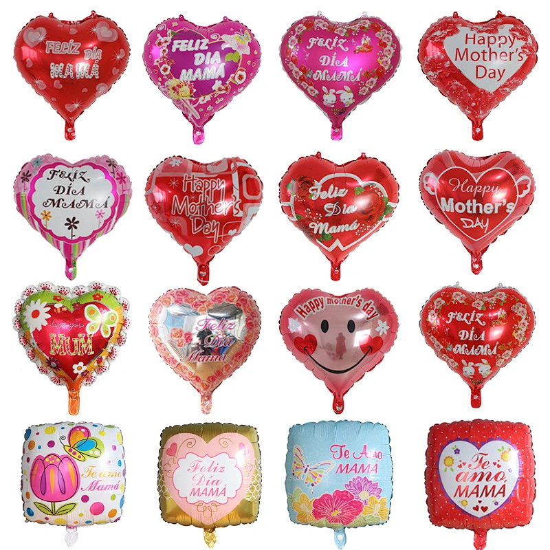 Hot Sales 18 Inch Mother's Day Foil Balloon Heart Shape Helium Balloon For Mother's Day Gifts
