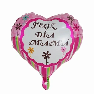 Hot Sales 18 Inch Mother's Day Foil Balloon Heart Shape Helium Balloon For Mother's Day Gifts
