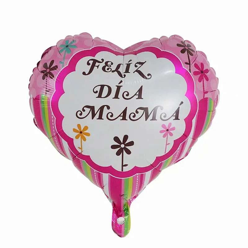 Hot Sales 18 Inch Mother's Day Foil Balloon Heart Shape Helium Balloon For Mother's Day Gifts