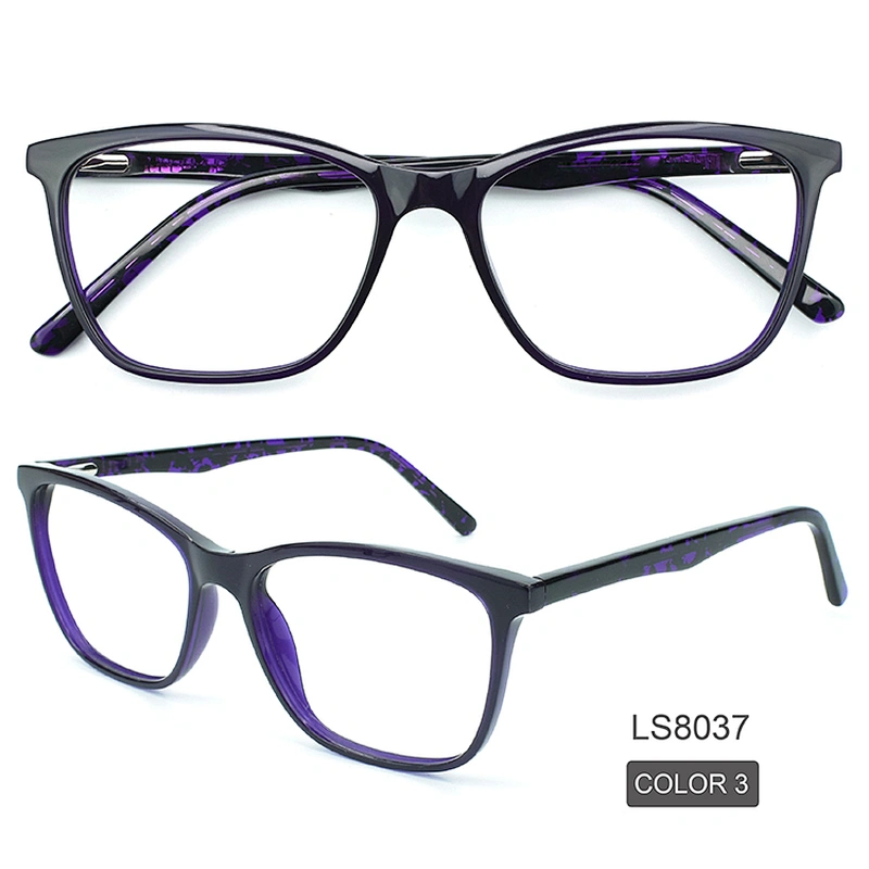 Fashionable Acetate Frames Glasses PC Lens Square Optical Eyewear Glasses