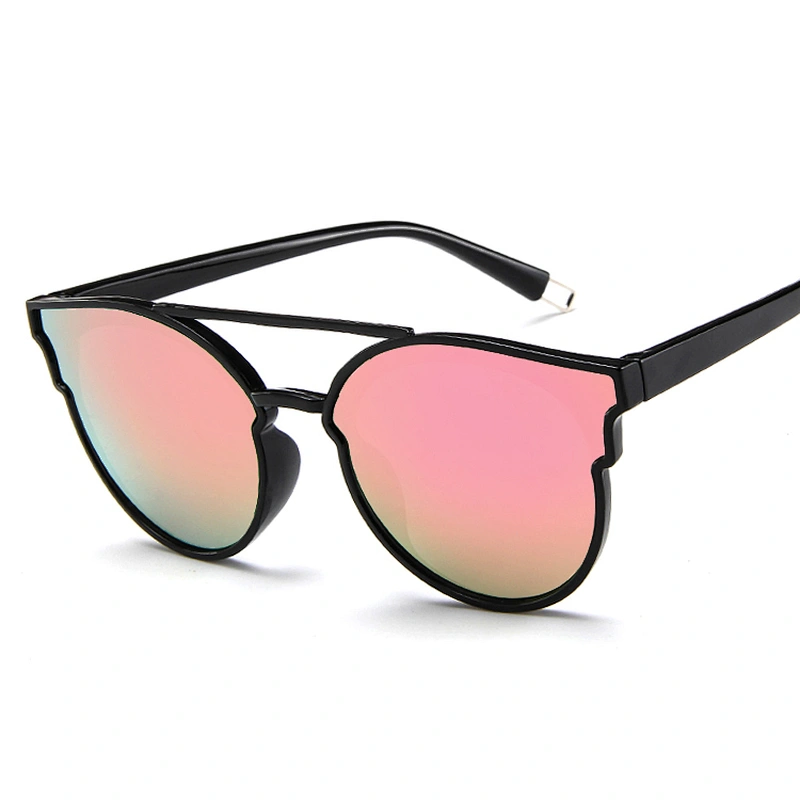 Amazon Popular Uv 400 Big Frame Double Bridges Thin Temple Womens Metal Sunglasses