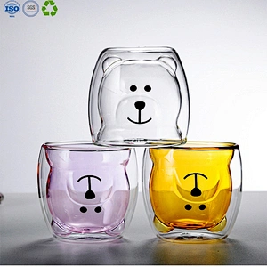 Double Wall Glass Bear Shape Cup