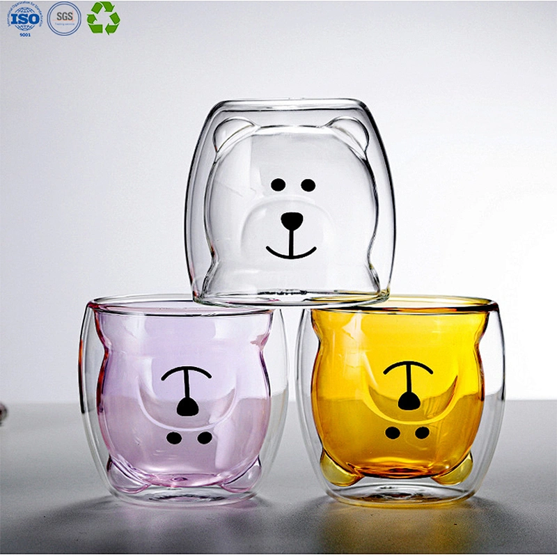 Double Wall Glass Bear Shape Cup
