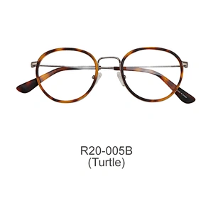 Rock ants main product classic design round acetate metal glasses handmade optical eyeglasses frames