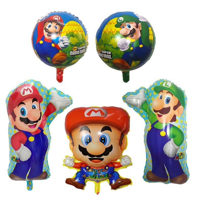 Mario Foil Helium Balloons Super Mary Cartoon Balloons Kids Toy Birthday Party Decoration Cartoon Character Theme Balloons