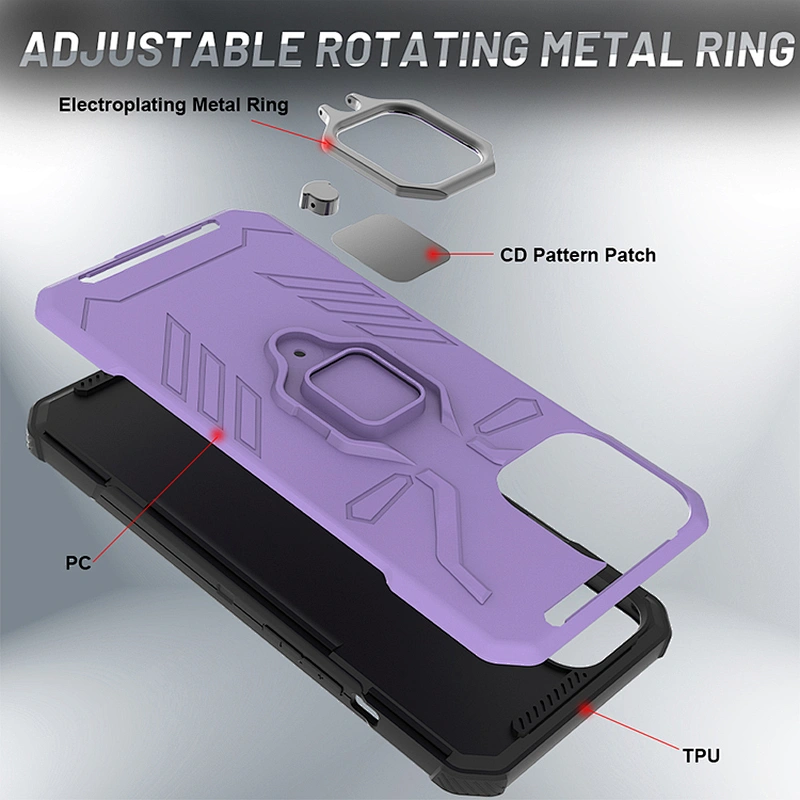 2023 New Design Mobile Back Cover 360 Ring Holder Cell Android Phone Case For iPhone 11 12 Pro Max Mini