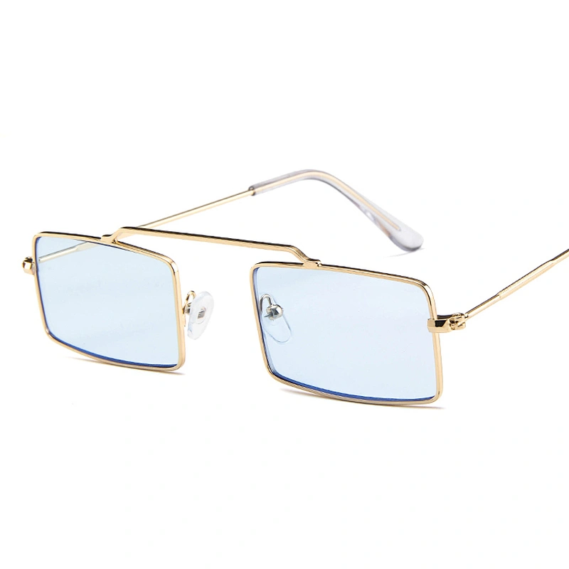 Wholesale Vintage Designer Small Fashion Rectangle Metal Square Trendy Women Shades Sun Glasses Sunglasses 2020 2021