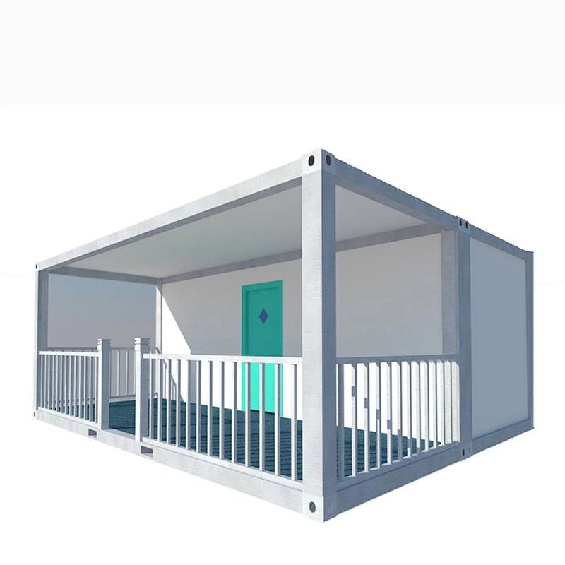 Casa contenedor prefabricada con plataforma de observación, escalera mecánica y balcón