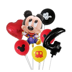 7pcs Cartoon Mickey Minnie Mouse Foil Balloons Set Globos For Baby Shower Kids Happy Birthday Party Decorations