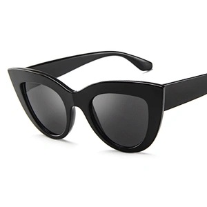 18004 Fashion Black Vintage Plastic Frames Women Cat Eye Sunglasses
