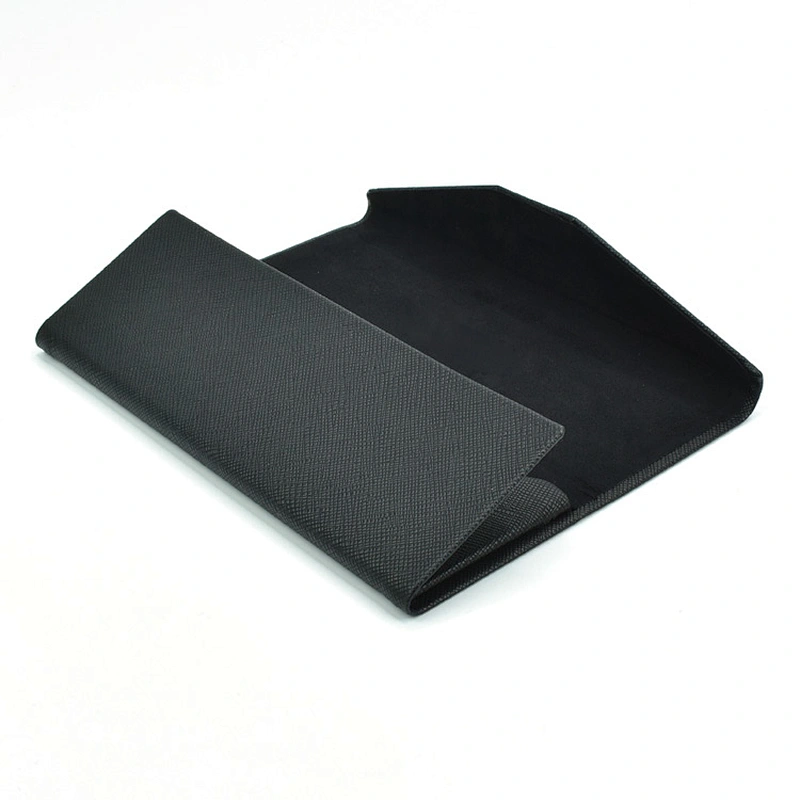 High quality Black Lay Flat Triangle Eyeglass Case Folding Glasses Case