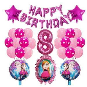 Frozen Party Latex Balloon Set Girl Kids 1 2 3 4 5 6 7 8 9 Birthday Party Decor Baby Shower Number Balloons Globos Supplies