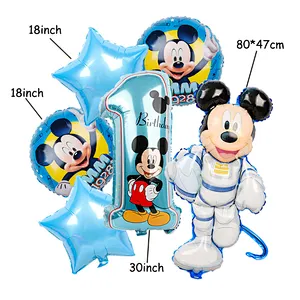 6Pcs Amazon Mickey Minnie Helium Aluminum Foil Balloon Set Children's Birthday Cartoon Character Party Decoration Balloons