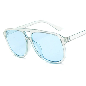 Double bridge blue green lens fashion oversized Plastic men sunglasses