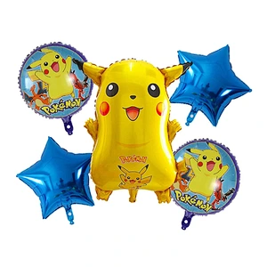 Pikachu cartoon character shape aluminum foil balloon set kids toy balloon birthday party decoration wholesale
