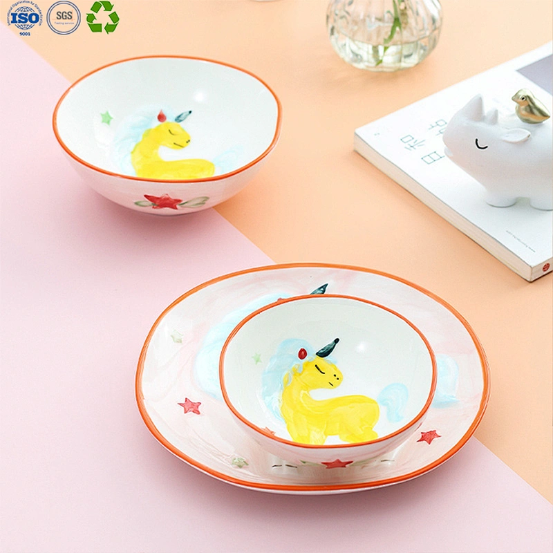 Cartoon ceramic tableware for children