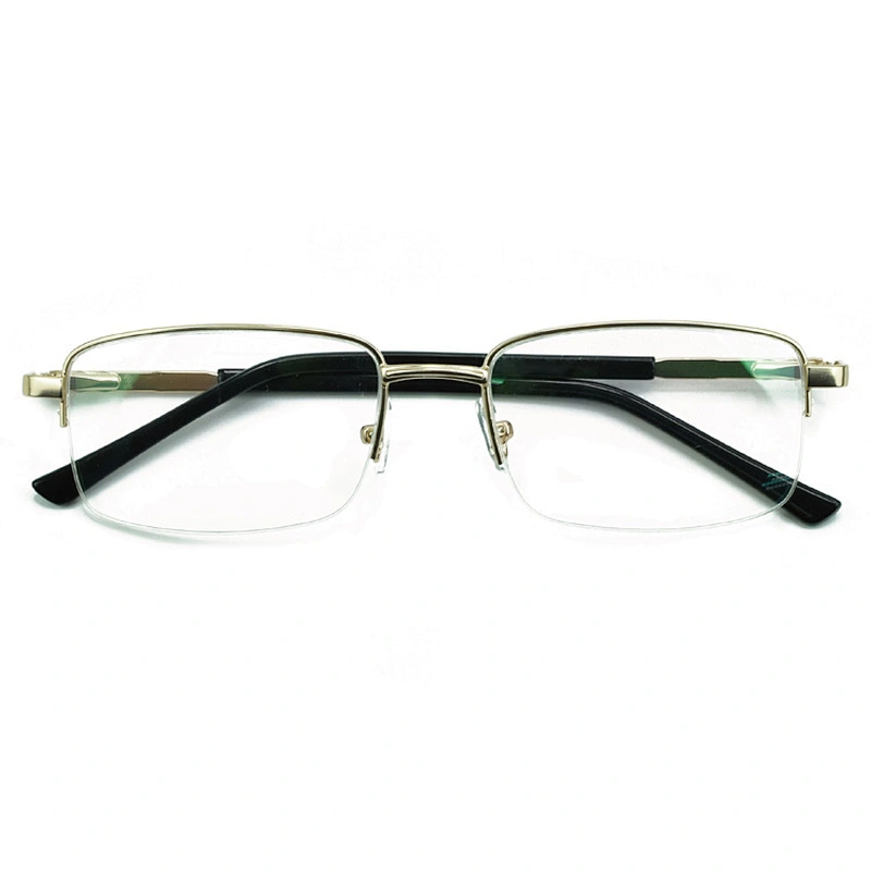 competitive half rim metal optical frame anti blue light blocking glasses manufacture