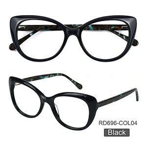 New Fashion Acetate Cat Eye Black Brown Customized Optical Reading Eyeglasses Frame for Women