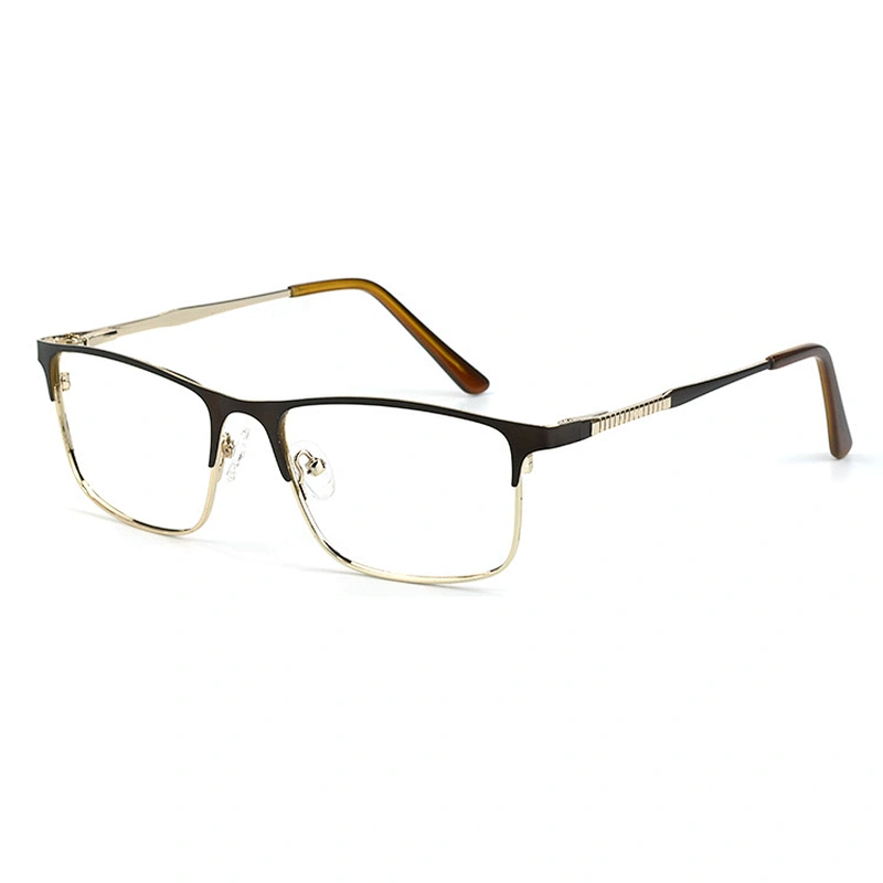 Multi color fashion design metal frame optical eyeglasses square lens gentleman dress