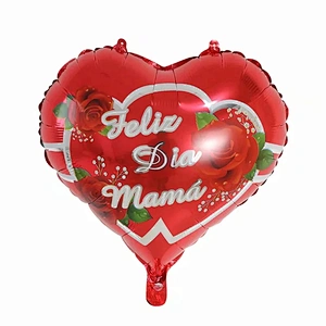 Hot Sales 18 Inch Mother's Day Foil Balloon Heart Shape Helium Balloon For Mother's Day Gifts