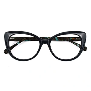 New Fashion Acetate Cat Eye Black Brown Customized Optical Reading Eyeglasses Frame for Women