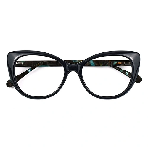 New Fashion Acetate Cat Eye Black Brown Customized Optical Reading Eyeglasses Frame for Women