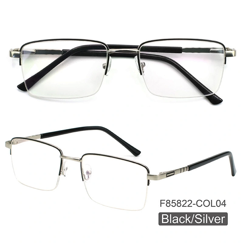 New fashion Custom hot sale square metal blue light blocking spectacle optical frame glasses for men
