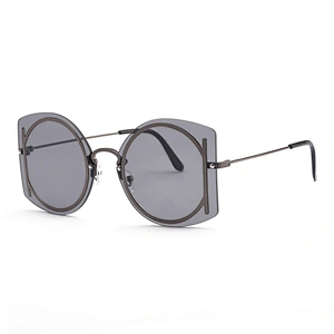 Hot unisex new brand designs sunglass fashion small square sun shades trendy rimless sunglasses women
