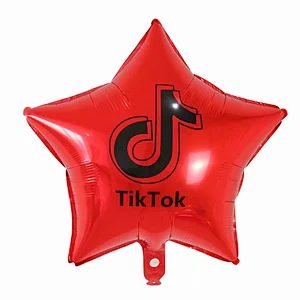 Multiple Color 18 inch Star Shaped Tik Tok Foil Helium Balloons Birthday Party Decorations