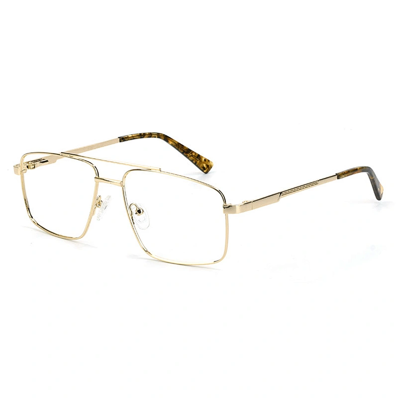 Black Retro metal optical frames double bridge men eyeglasses