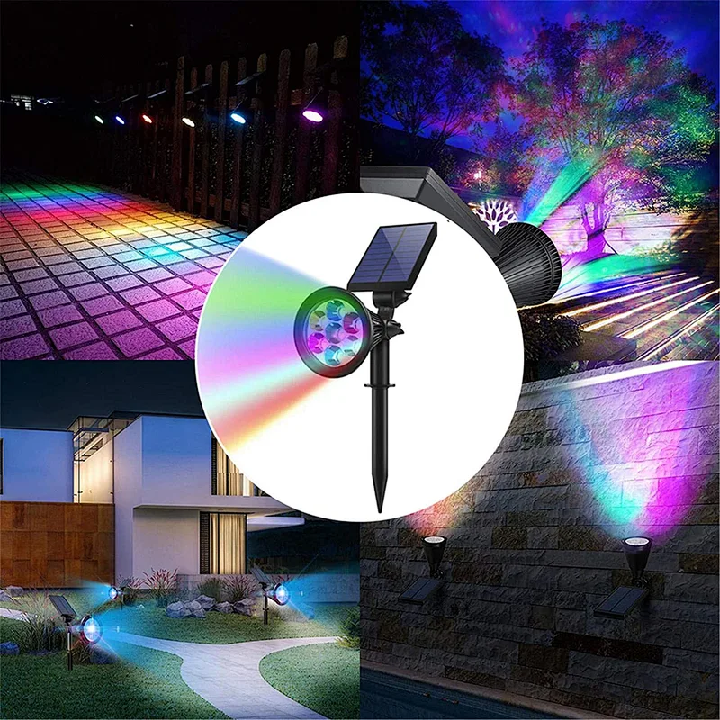 Solar  Light Solar Spotlights Outdoor 7 Singe Colors & Color Changing RGB