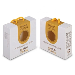 foldable transparent window box towel packaging design with handles