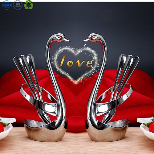 Silver plated Swan with Spoon Gift set
