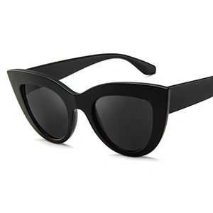 18004 Fashion Black Vintage Plastic Frames Women Cat Eye Sunglasses