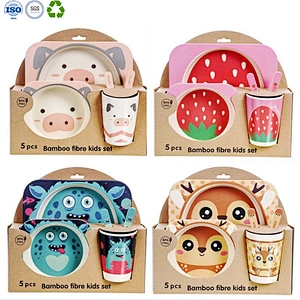 Bamboo Fiber Child Tableware Set