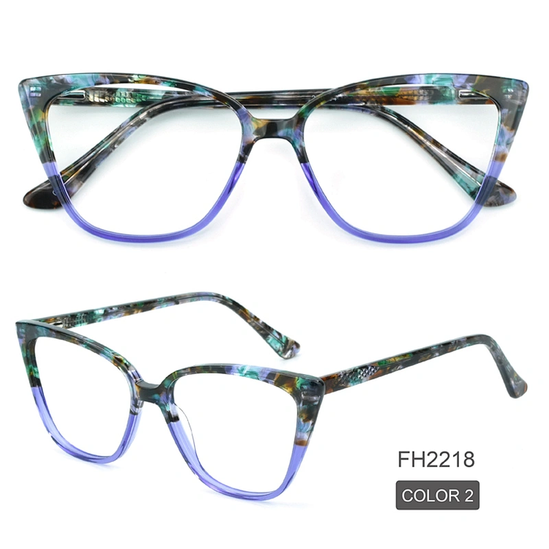 PH2218 Wholesale Custom Trend Optical Frame Eyeglasses River Acetate Cat Eye Glasses