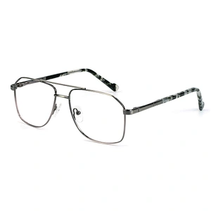 stylish cheap metal eyeglasses double bridge optical frames 2021