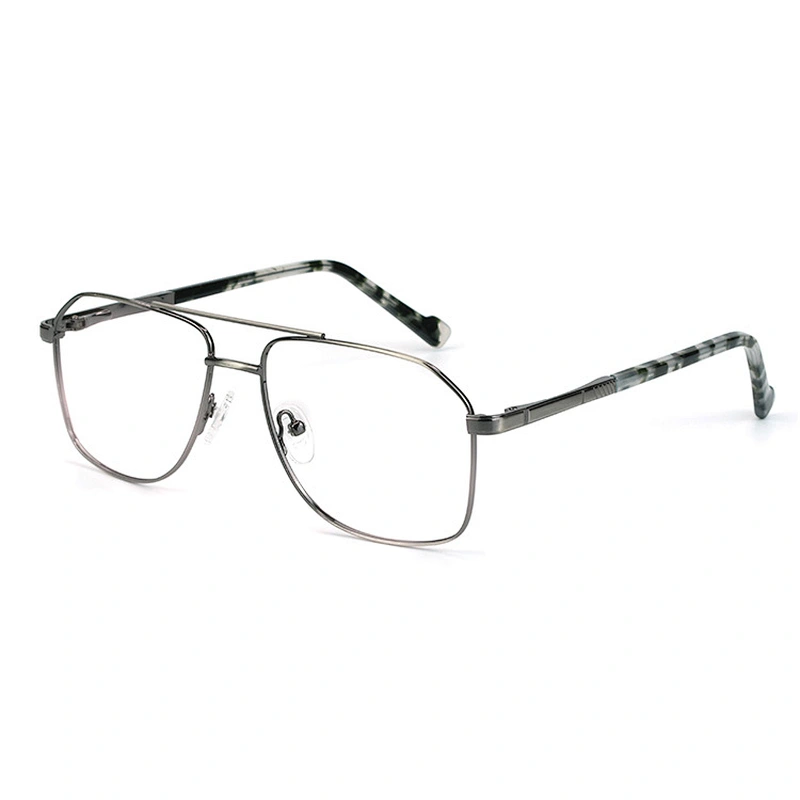 stylish cheap metal eyeglasses double bridge optical frames 2021