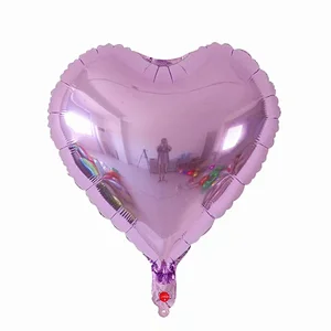 Multiple Color 18 inch Plain Pure Heart Shaped Foil Helium Balloons Birthday Party Decorations