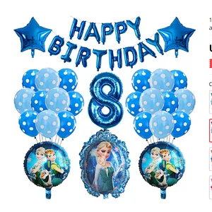 Frozen Party Latex Balloon Set Girl Kids 1 2 3 4 5 6 7 8 9 Birthday Party Decor Baby Shower Number Balloons Globos Supplies