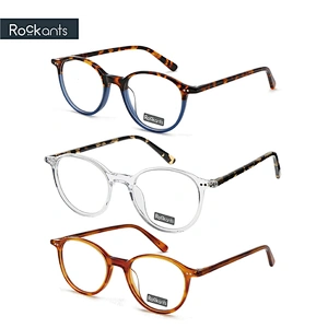 Latest design retro for woman acetate optical frame round eyeglasses
