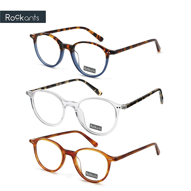 Latest design retro for woman acetate optical frame round eyeglasses